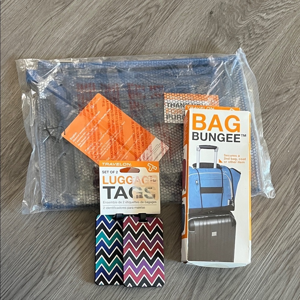 Travelon Chevron Luggage Tags and Bag Bungee Set